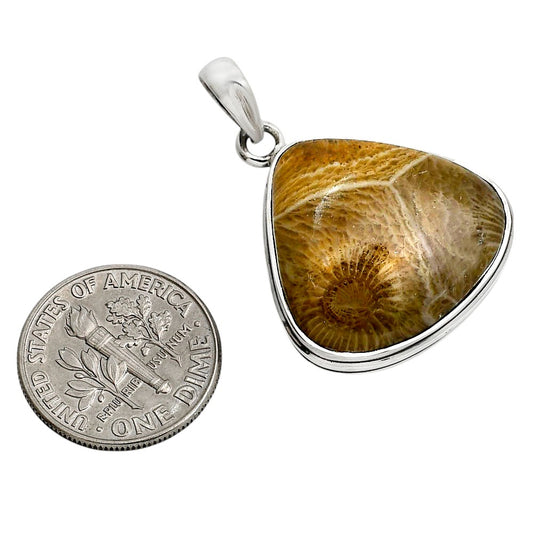 Flower Fossil Coral Pendant P-1124 SDP158512