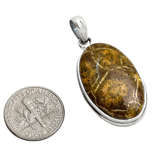 Flower Fossil Coral Pendant P-1124 SDP158517