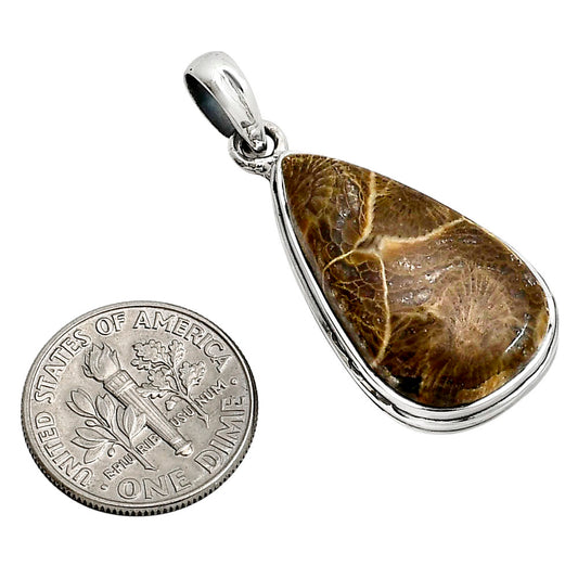 Flower Fossil Coral Pendant P-1124 SDP158533