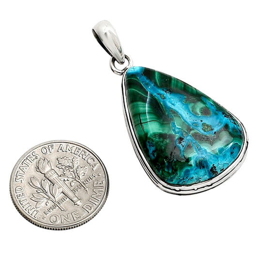 Azurite In Malachite Pendant P-1124 SDP158534
