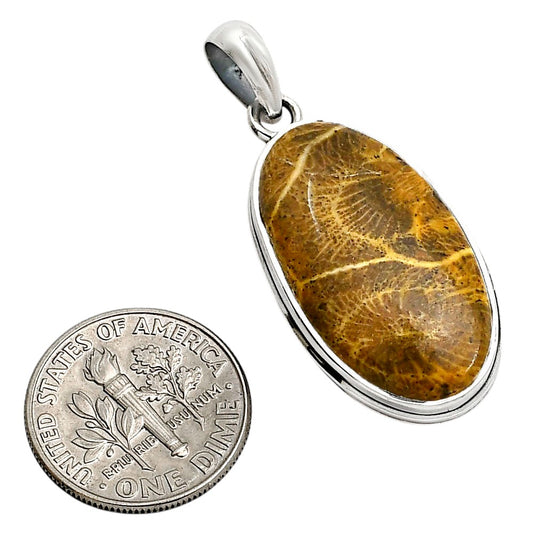 Flower Fossil Coral Pendant P-1124 SDP158535