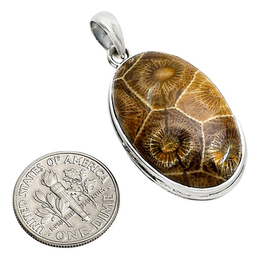 Flower Fossil Coral Pendant P-1124 SDP158536