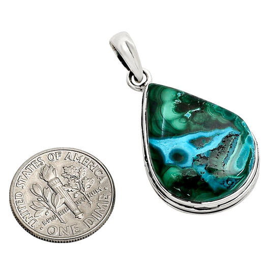 Azurite In Malachite Pendant P-1124 SDP158542