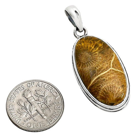 Flower Fossil Coral Pendant P-1124 SDP158543