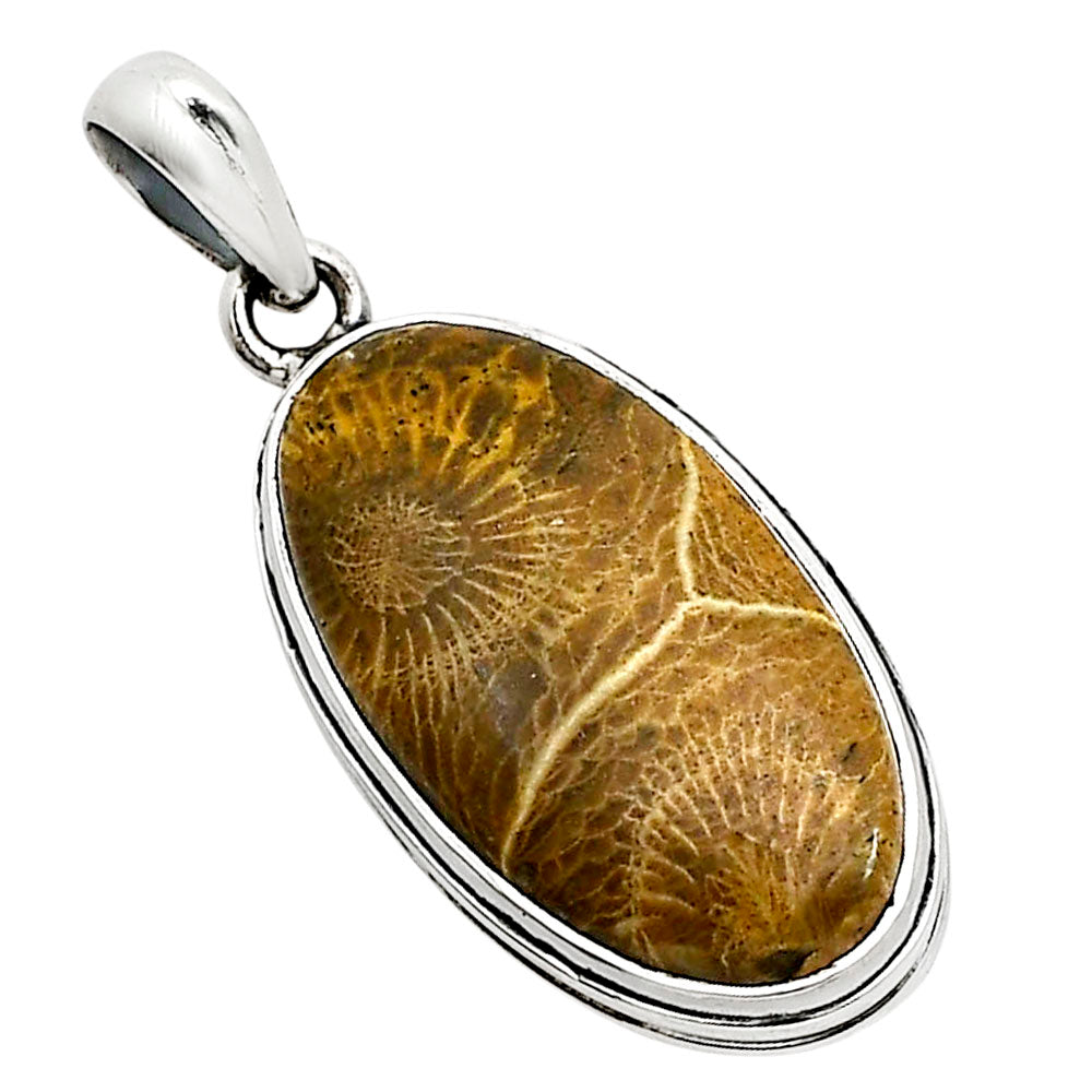 Flower Fossil Coral Pendant P-1124 SDP158543
