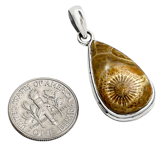 Flower Fossil Coral Pendant P-1124 SDP158564