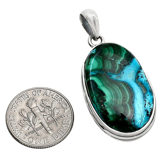 Azurite In Malachite Pendant P-1124 SDP158589