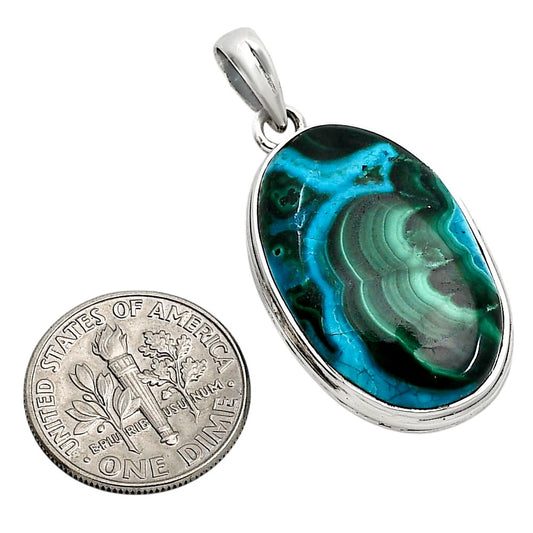 Azurite In Malachite Pendant P-1124 SDP158593