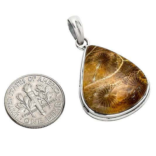 Flower Fossil Coral Pendant P-1124 SDP158596