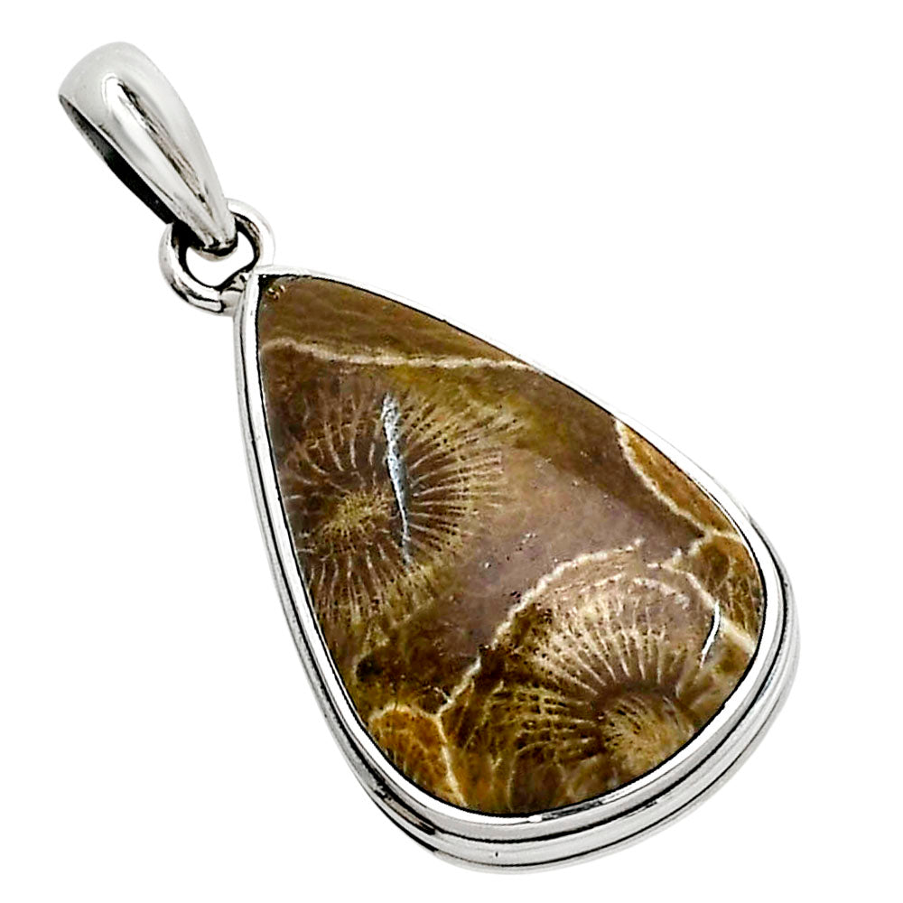 Flower Fossil Coral Pendant P-1124 SDP158602