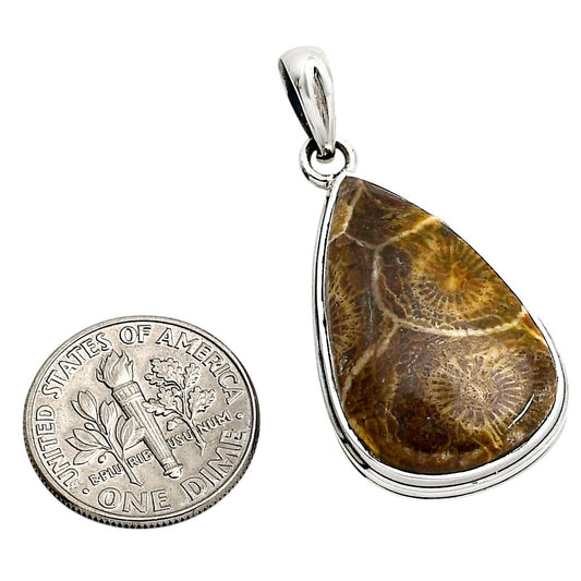 Flower Fossil Coral Pendant P-1124 SDP158606
