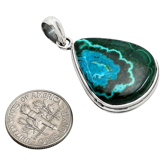 Azurite In Malachite Pendant P-1124 SDP158612