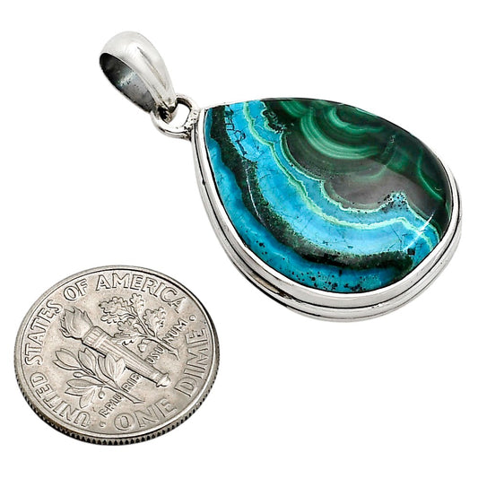 Azurite In Malachite Pendant P-1124 SDP158613