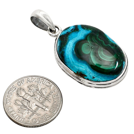 Azurite In Malachite Pendant P-1124 SDP158614