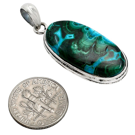 Azurite In Malachite Pendant P-1124 SDP158615