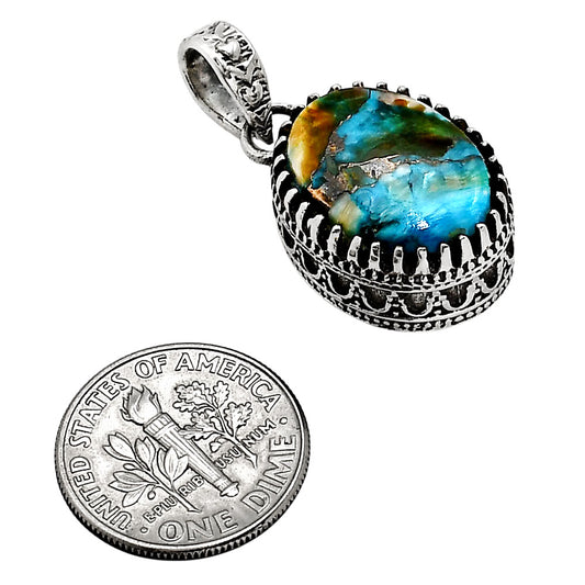 Spiny Oyster Turquoise Pendant P-1437 SDP158649