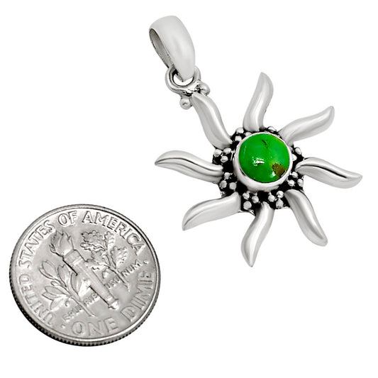 Sun - Green Mohave Turquoise Pendant P-1263 SDP158691