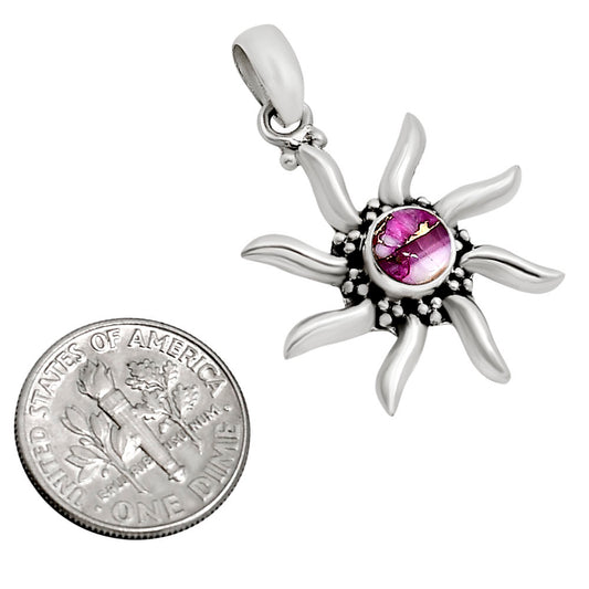 Sun - Kingman Pink Dahlia Turquoise Pendant P-1263 SDP158698