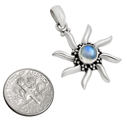 Sun - Rainbow Moonstone Pendant P-1263 SDP158706