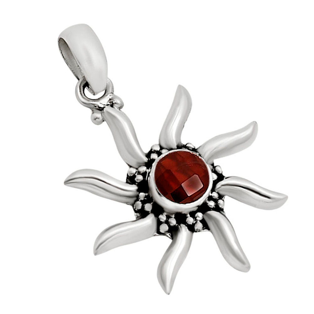 Sun - Hessonite Garnet Checker Pendant P-1263 SDP158720