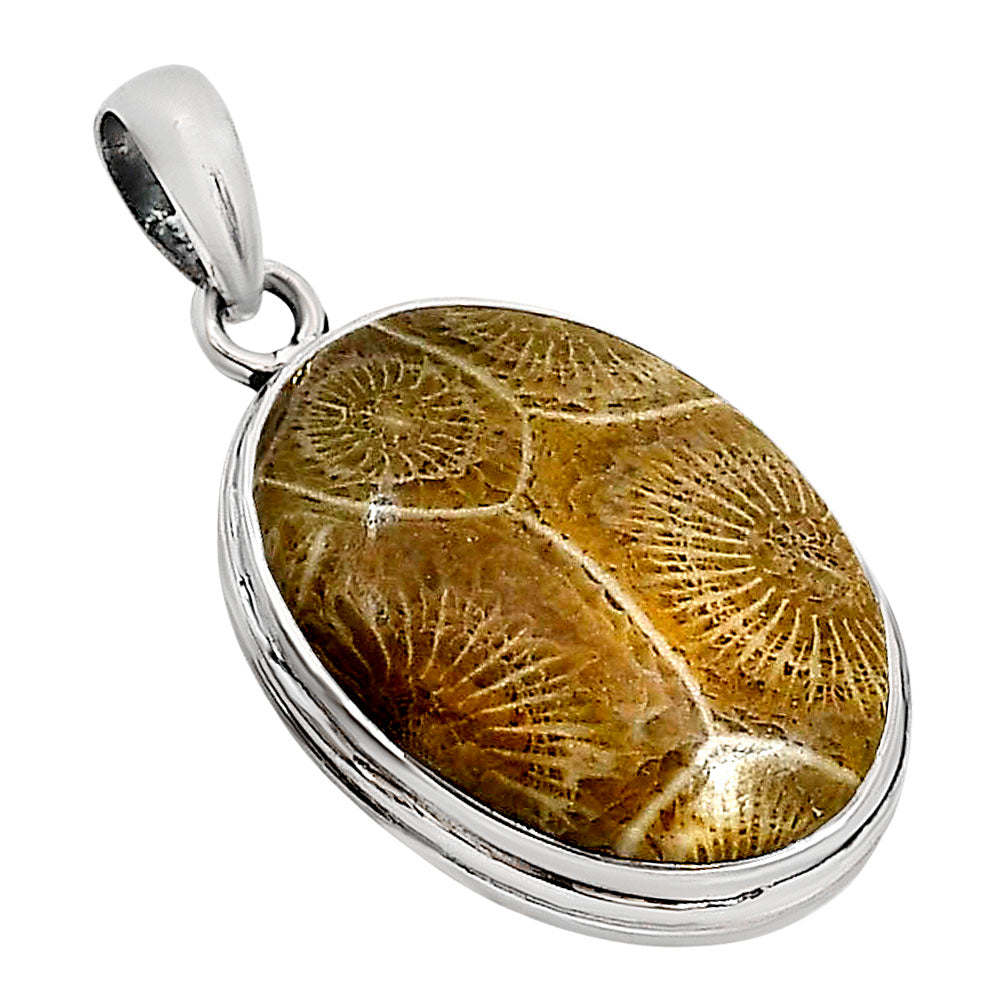 Flower Fossil Coral Pendant P-1124 SDP158767