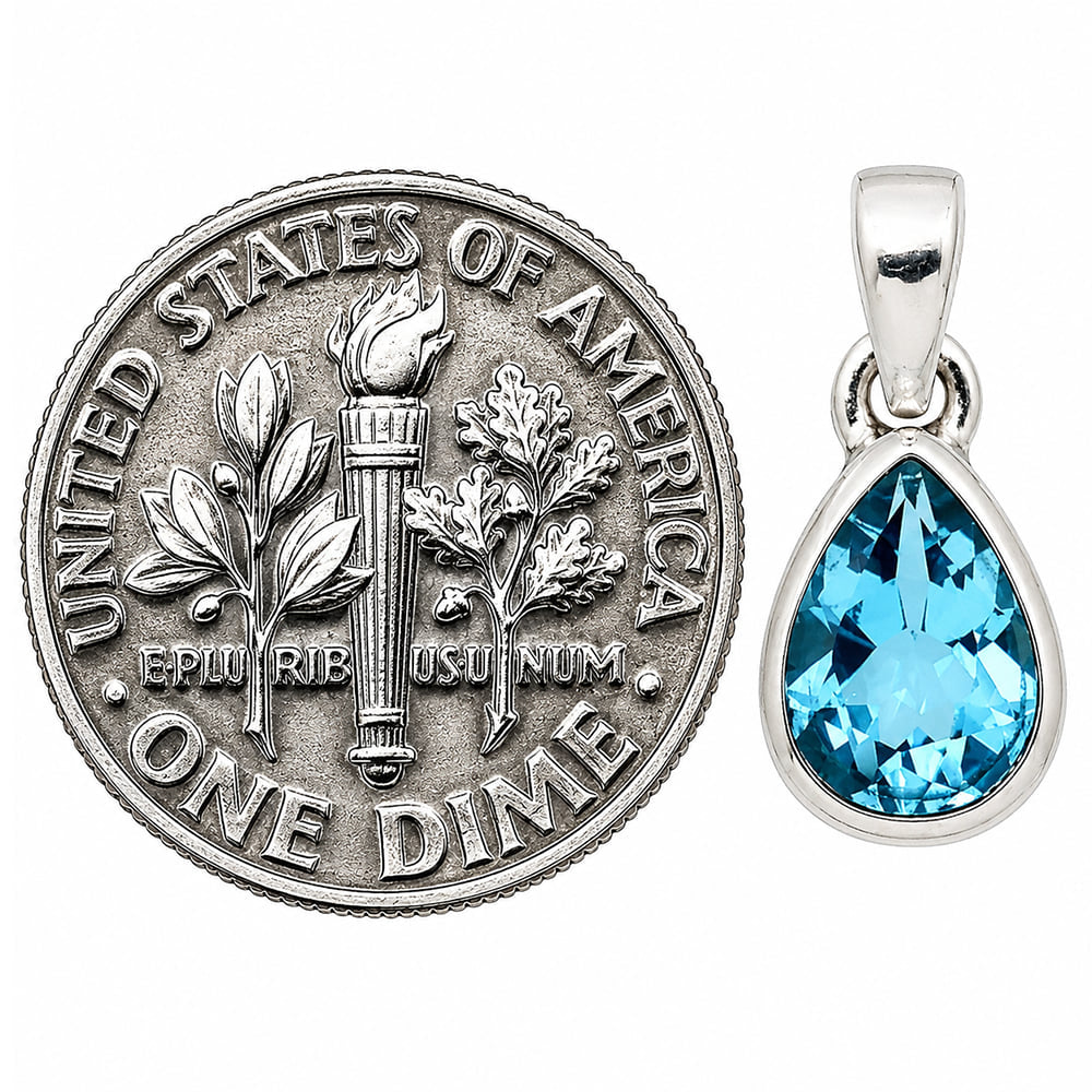 Swiss Blue Topaz Pendant P-1002 SDP158949