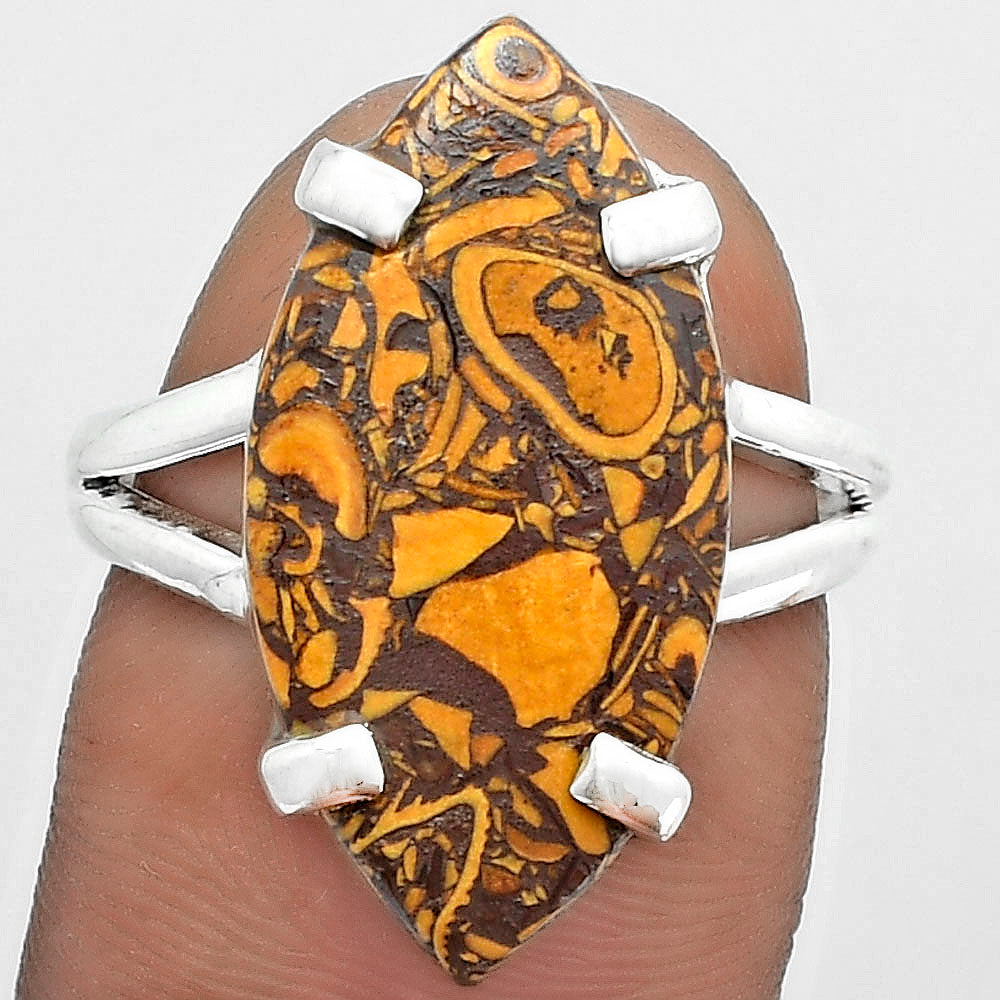 Coquina Fossil Jasper - India Ring size-7.5 R-1089 SDR151685