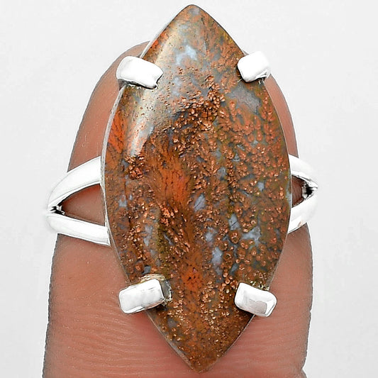 Natural Red Moss Agate Ring size-7.5 R-1089 SDR151698