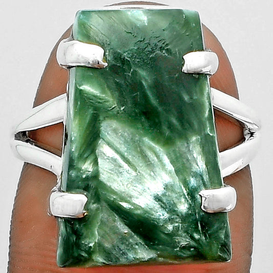 Natural Russian Seraphinite Ring size-7 R-1089 SDR151707