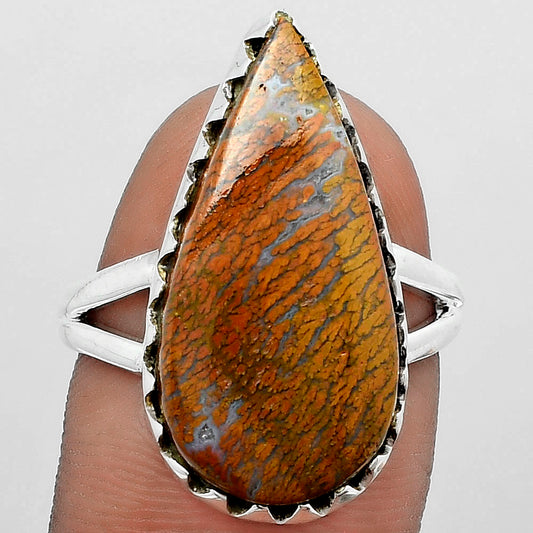 Natural Red Moss Agate Ring size-8 R-1210 SDR151724