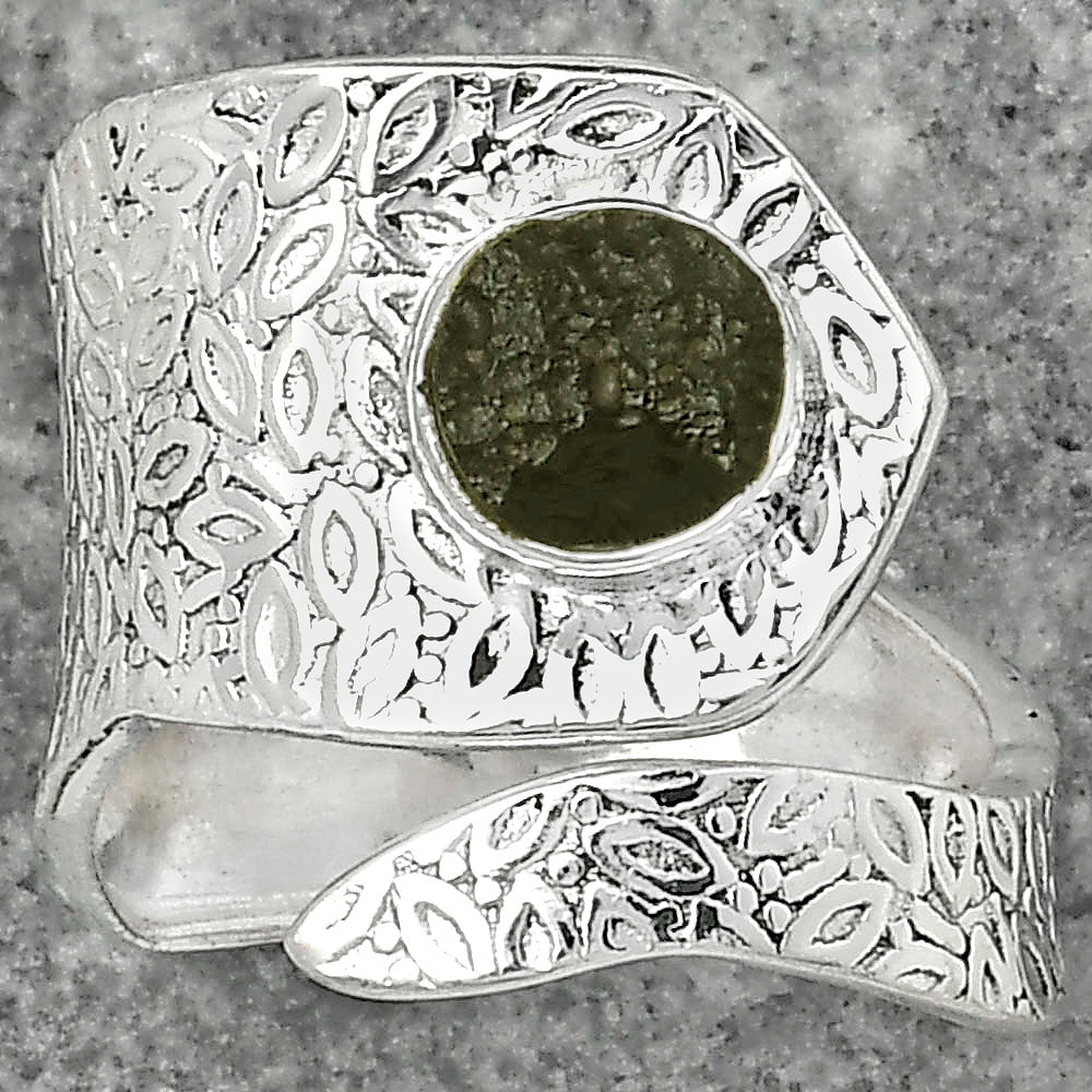 Adjustable - Tektite Rough - Greek Ring size-7 R-1374 SDR152323