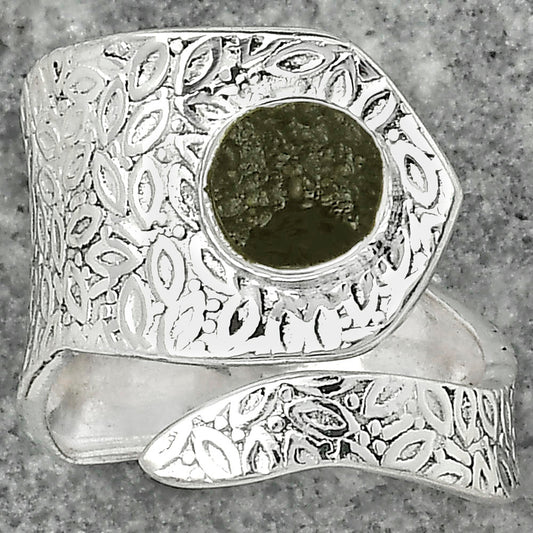 Adjustable - Tektite Rough - Greek Ring size-7 R-1374 SDR152323