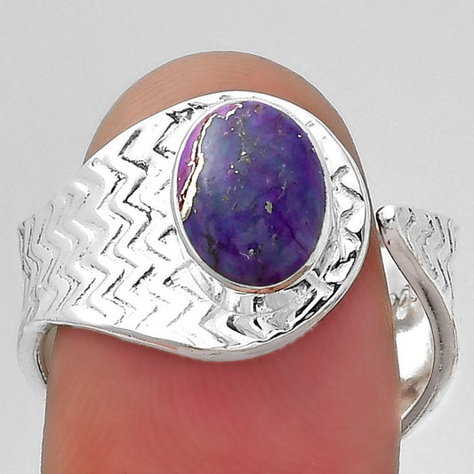 Adjustable Copper Purple Turquoise Ring size-8.5 R-1381 SDR152478