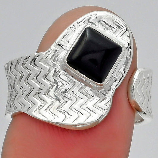 Adjustable - Black Onyx - Brazil Ring size-8 R-1381 SDR152527