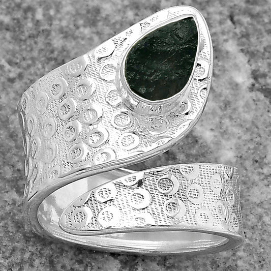 Adjustable - Tektite Rough - Greek Ring size-7.5 R-1374 SDR152577