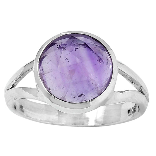 Faceted Natural Amethyst - Brazil Ring size-8.5 R-1005 SDR153383