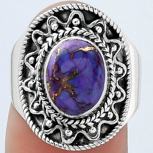 Copper Purple Turquoise - Arizona Ring size-7.5 R-1501 SDR154515