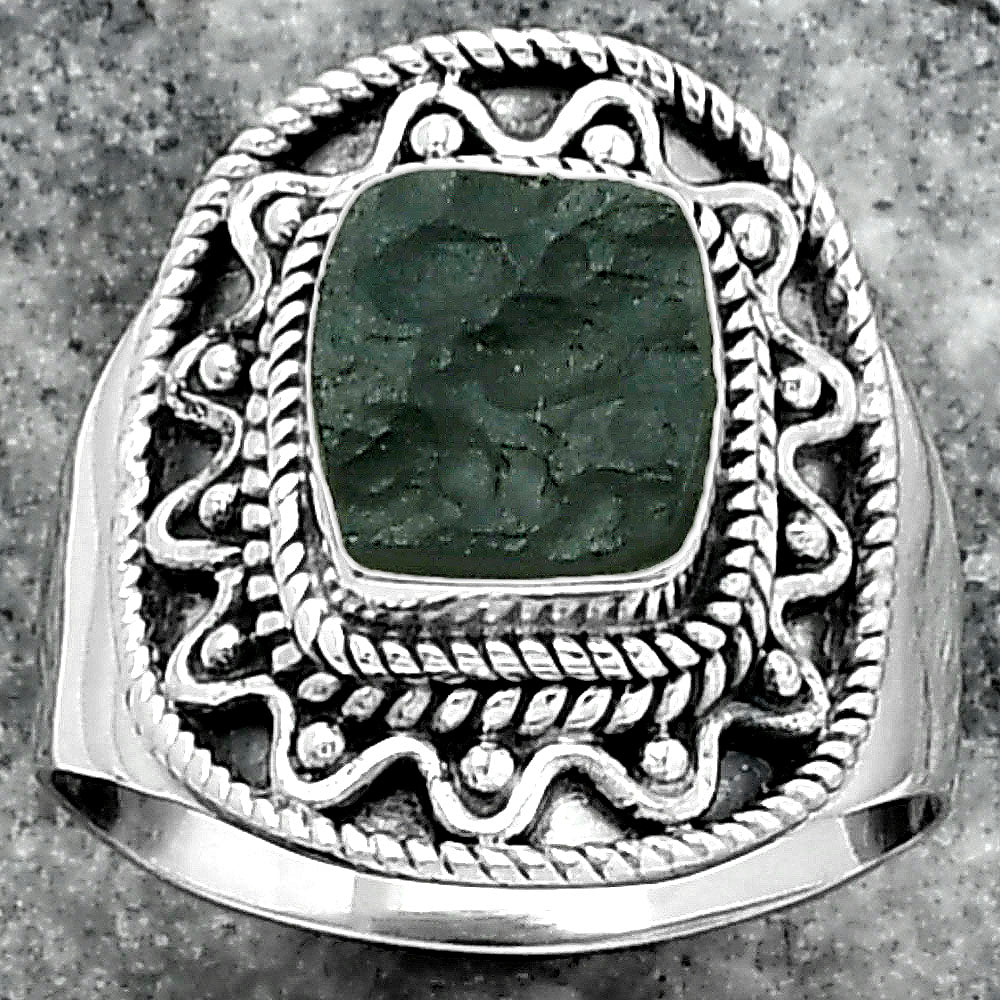 Natural Tektite Rough - Greek Ring size-7 R-1501 SDR154528