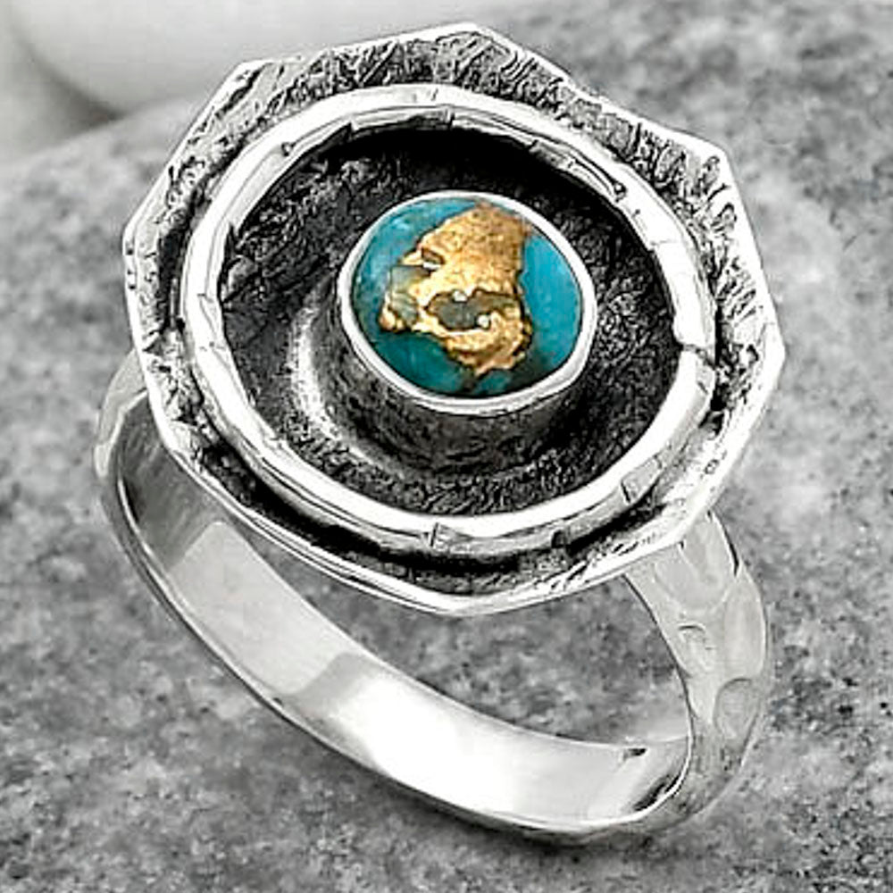 Copper Blue Turquoise - Arizona Ring size-8.5 R-1468 SDR154858