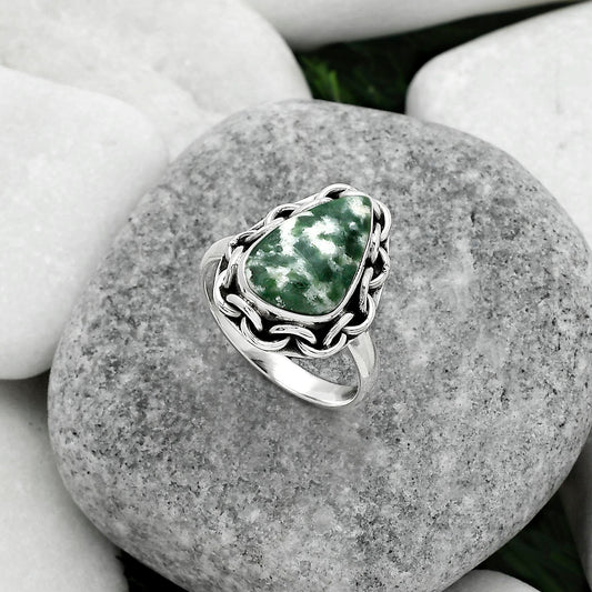 Natural Dioptase Ring size-7.5 R-1528 SDR155019