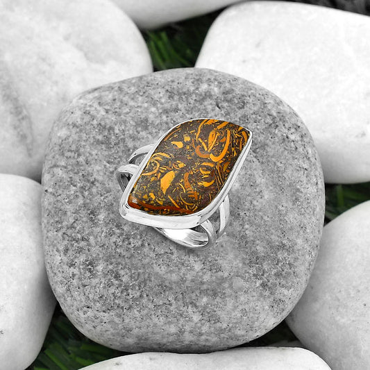 Coquina Fossil Jasper - India Ring size-8.5 R-1008 SDR155241
