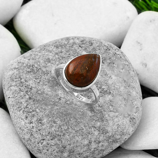 Natural Red Moss Agate Ring size-7 R-1001 SDR155575