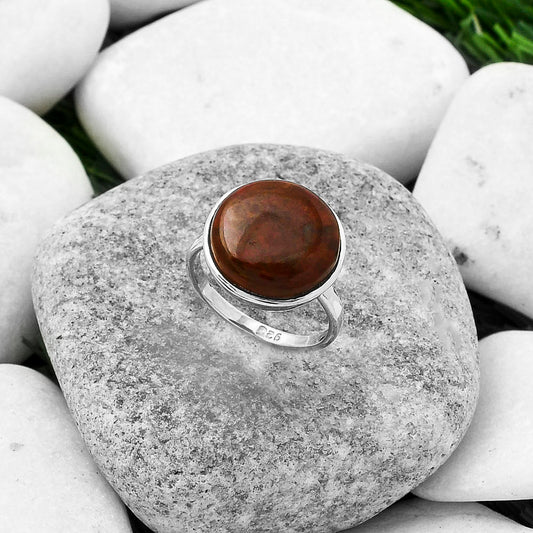 Natural Red Moss Agate Ring size-6.5 R-1001 SDR155580
