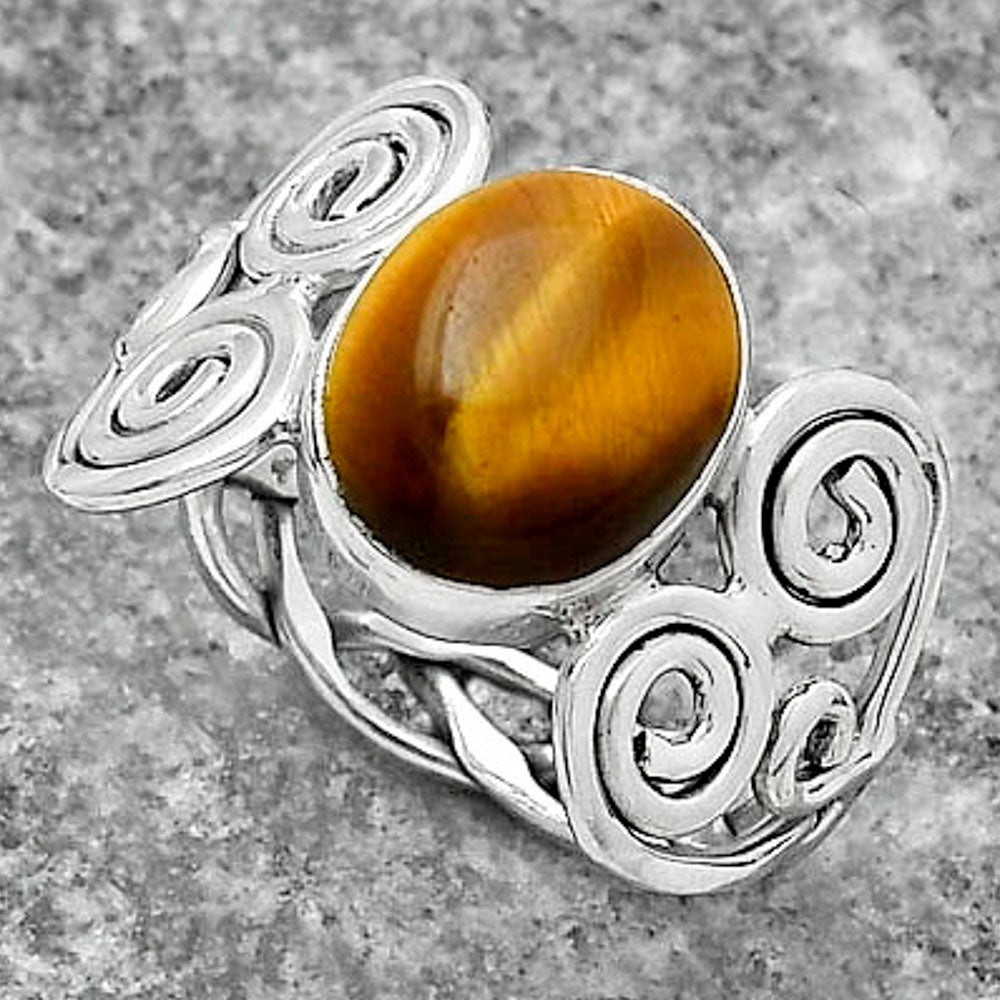 Natural Tiger Eye - Africa Ring size-8 R-1658 SDR155822