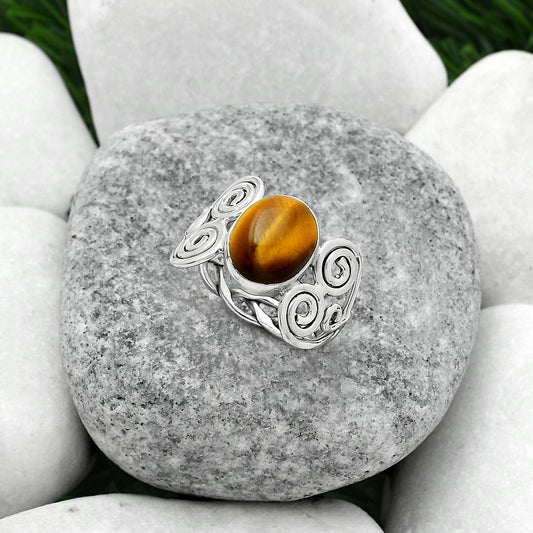 Natural Tiger Eye - Africa Ring size-8 R-1658 SDR155822