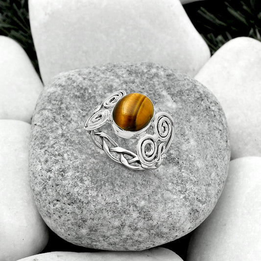 Natural Tiger Eye - Africa Ring size-8 R-1658 SDR155844