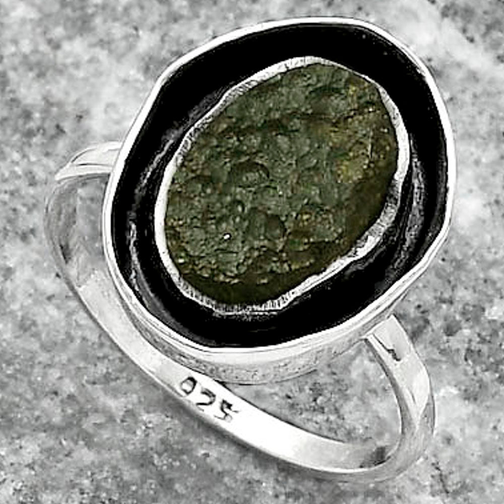 Natural Tektite Rough - Greek Ring size-8 R-1468 SDR155885
