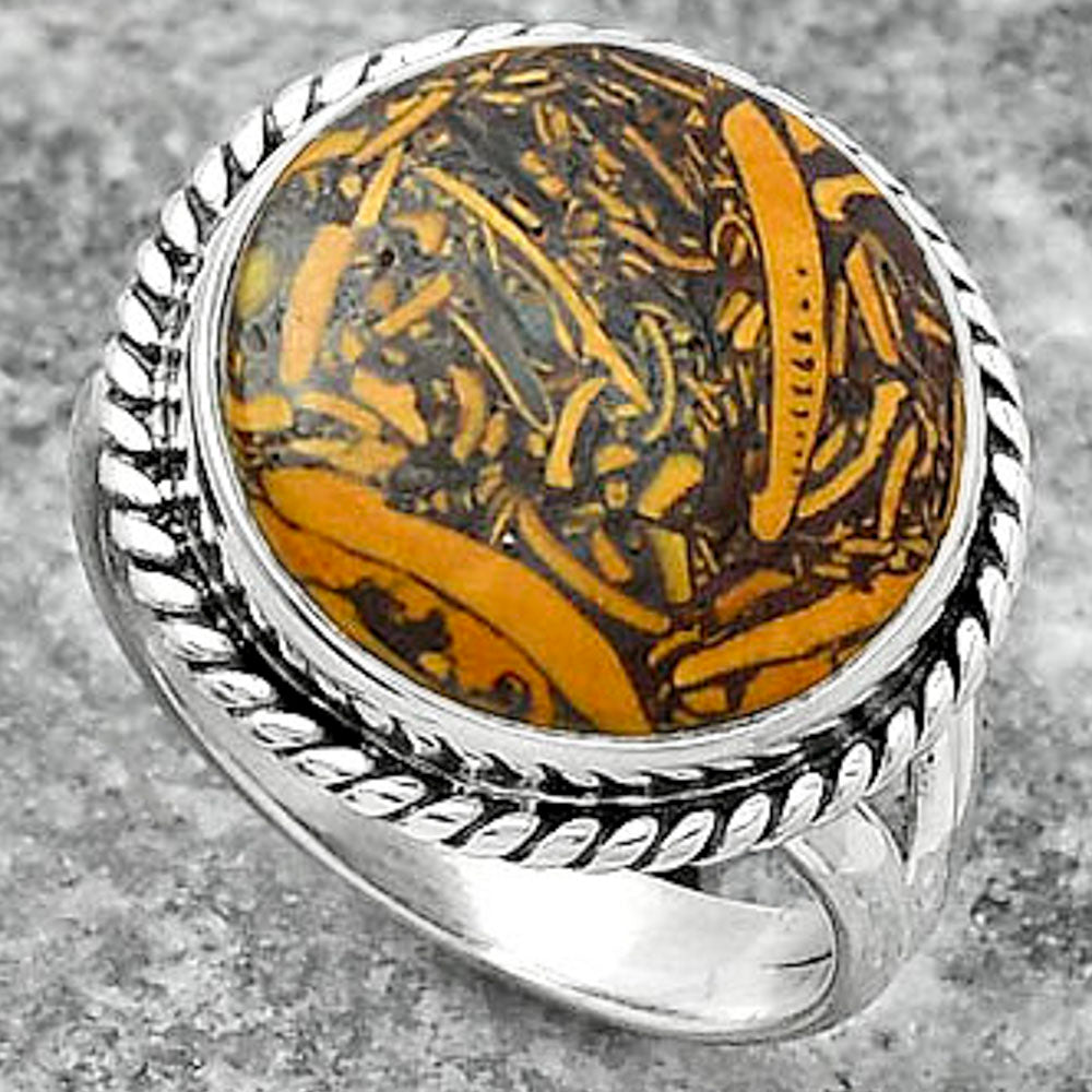Natural Coquina Fossil Jasper India Ring size-7 R-1010 SDR155964