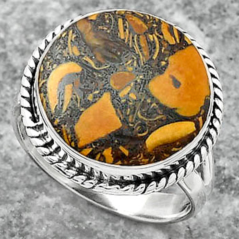 Coquina Fossil Jasper - India Ring size-8.5 R-1010 SDR156003