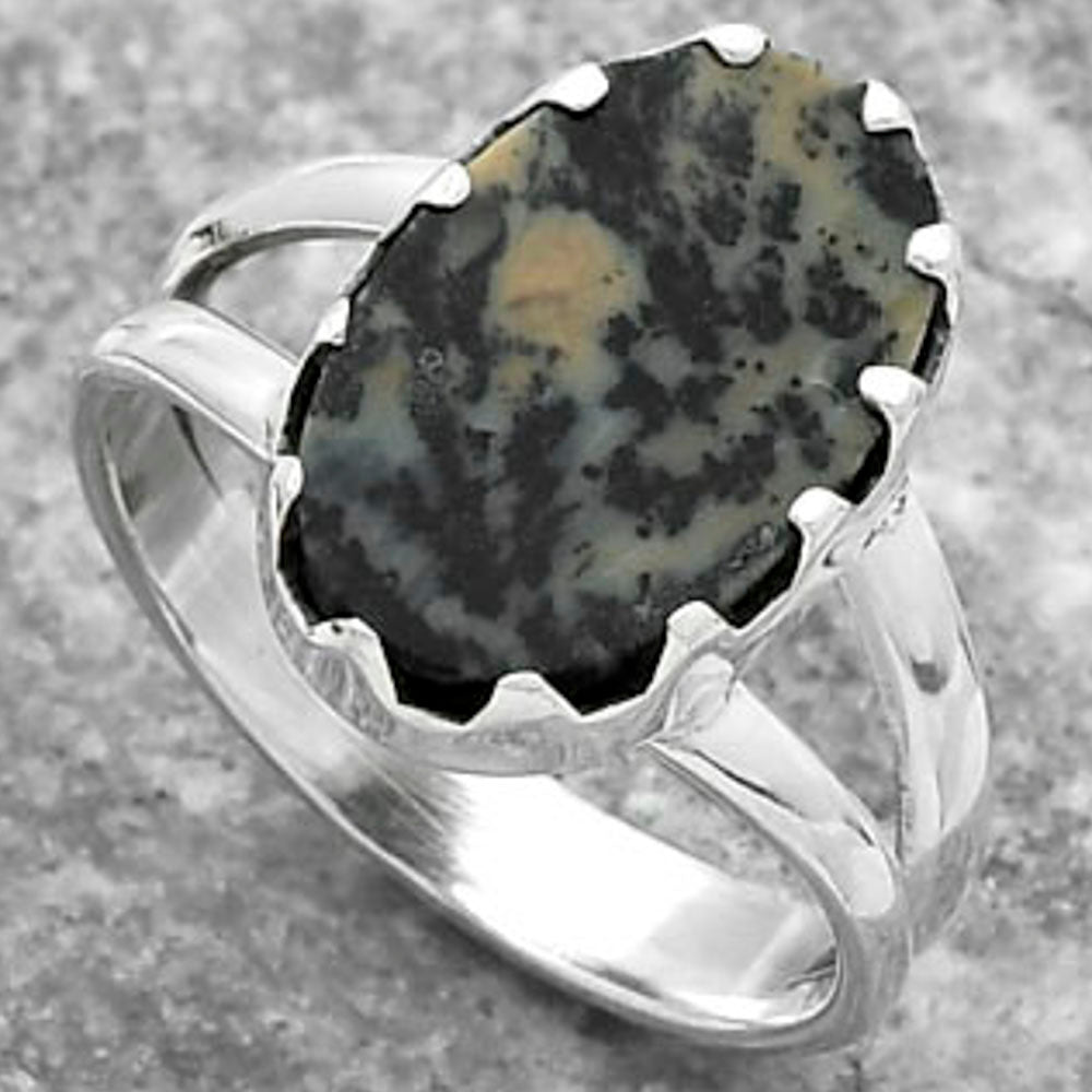 Natural Russian Honey Dendrite Opal Ring size-7.5 R-1210 SDR156024